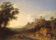 Jacob Philipp Hackert Landschaft mit Tempelruinen auf Sizilien oil painting reproduction